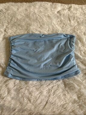Hollister Light Blue Strapless Crop Top